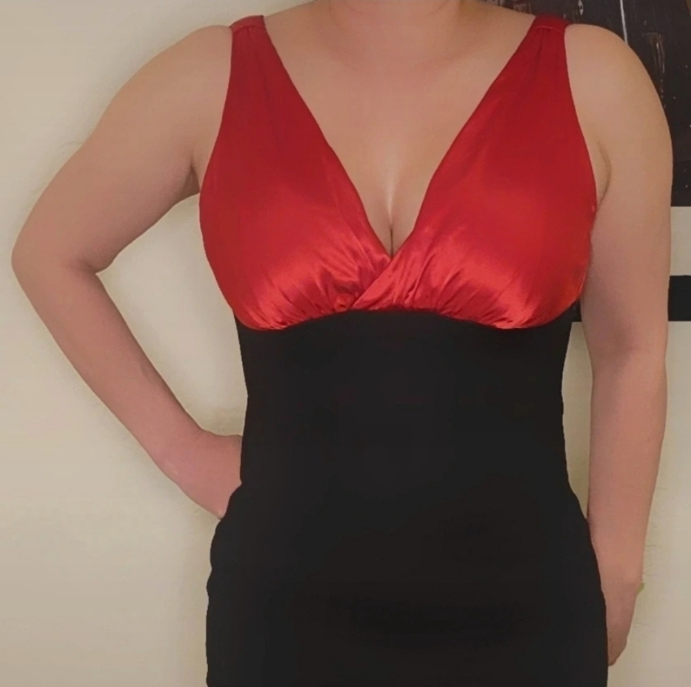 Bisou Bisou Scarlet and Black Mini Dress